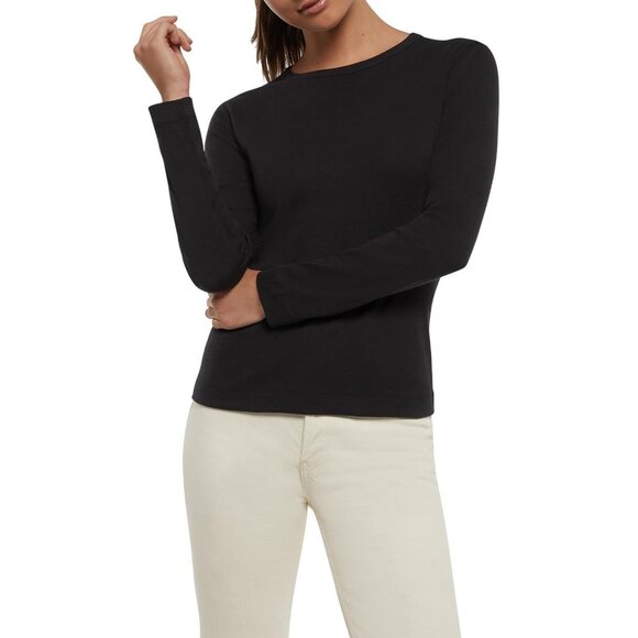 NEW Three Dots Womens Knit Long Sleeve Top TD005107 Black XL - Picture 2 of 9